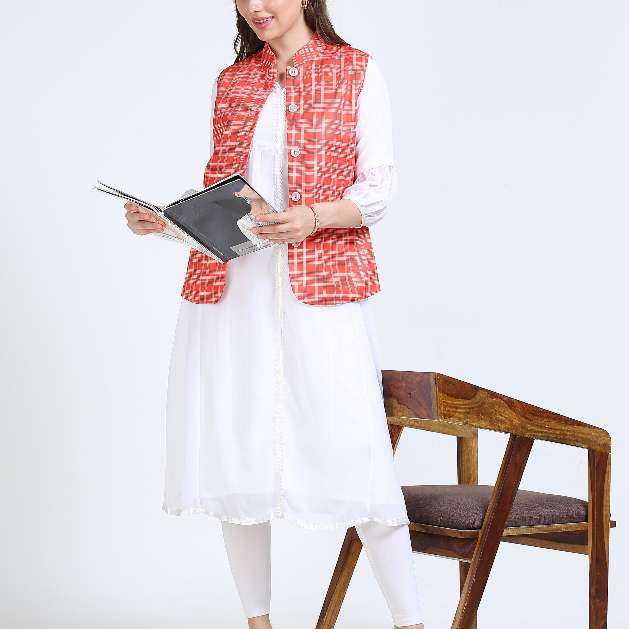 Womens rPET Printed Modi Jacket - Ember Plaid