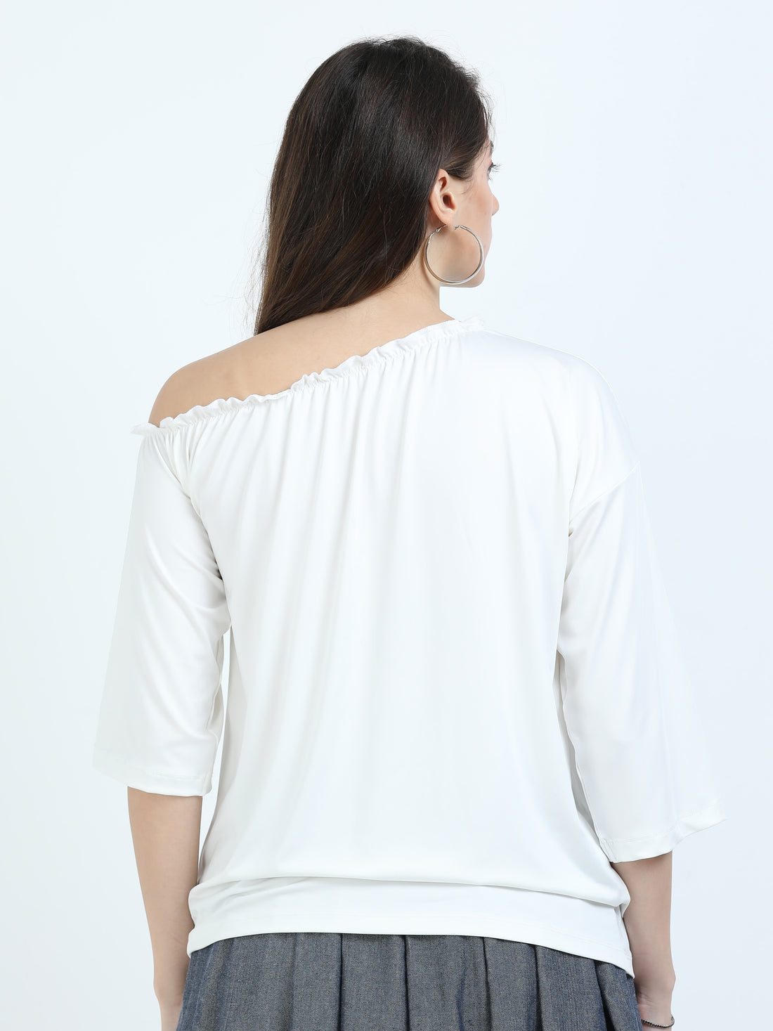 Women's rPET One Shoulder T-Shirt – White