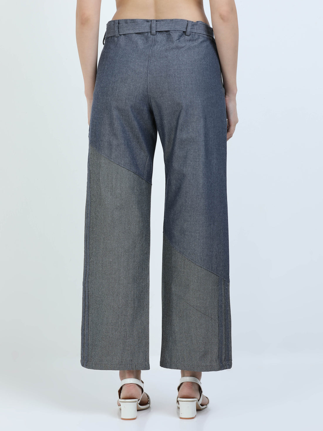 Women's rPET Wide Leg Diagonal Panelled Pant – Dark Navy