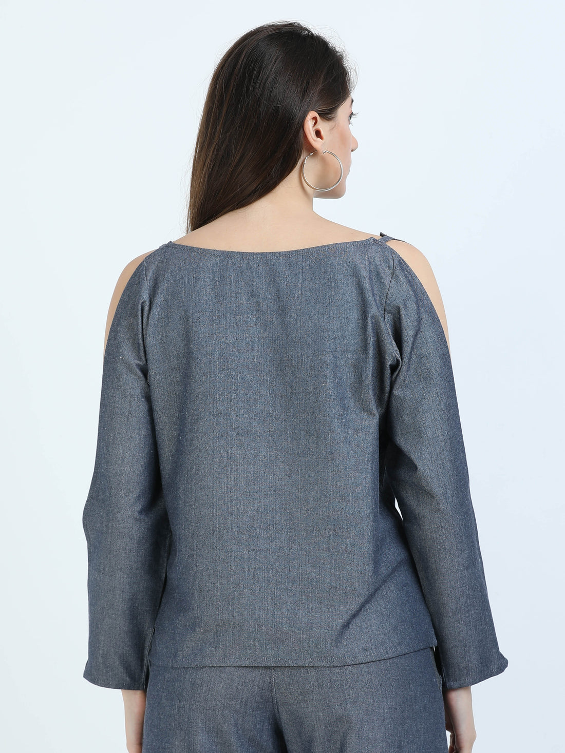 Women's rPET Crop Top With Panel Cut Out Sleeve – Dark Navy