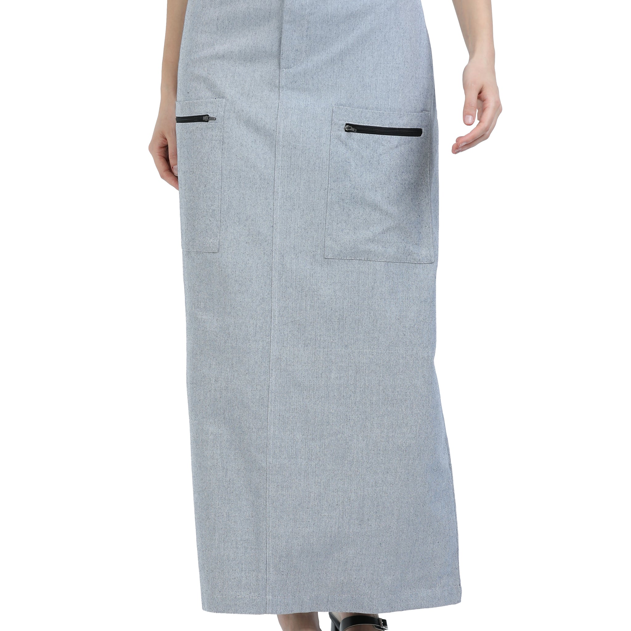 Women's rPET Long Skirt With Patch Pocket - Light Navy