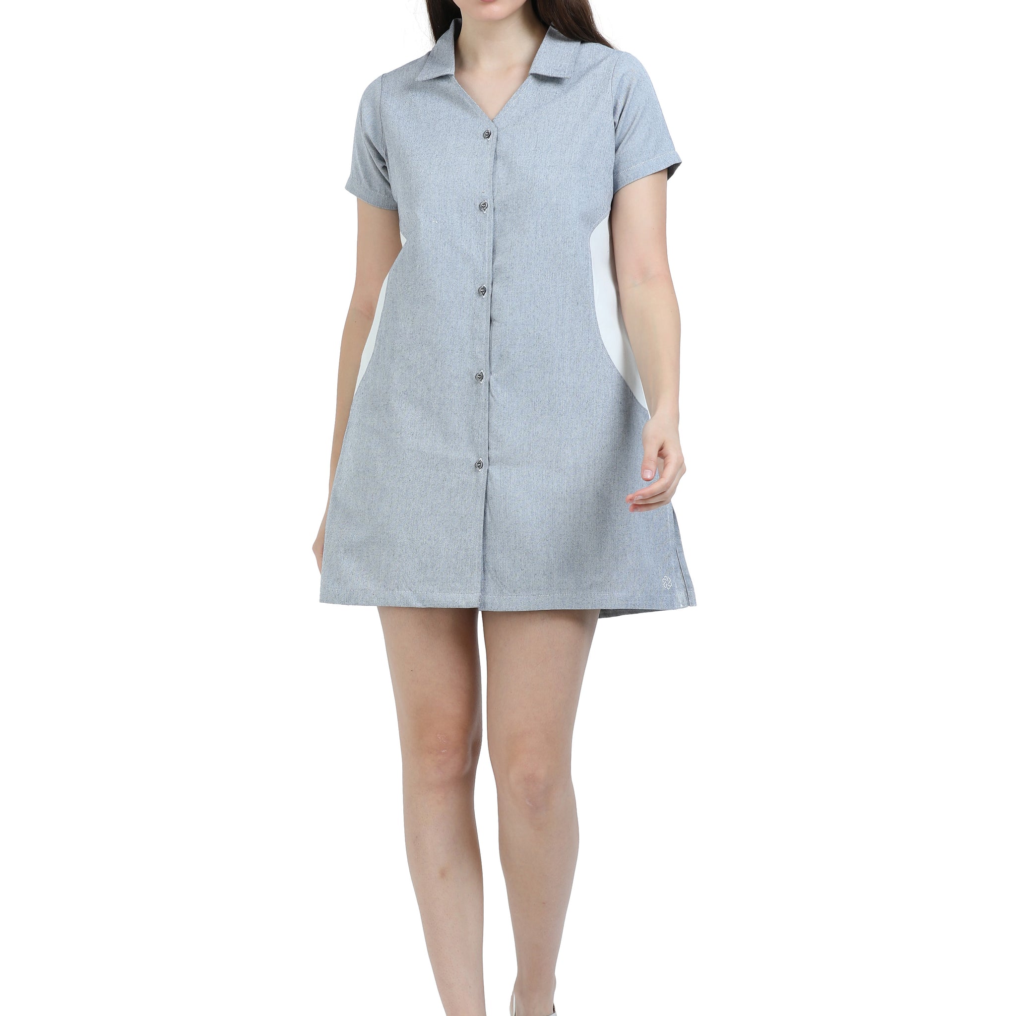 Women's rPET Paneled Dress – Light Navy