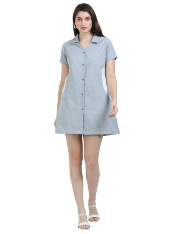 Women's rPET Paneled Dress – Light Navy