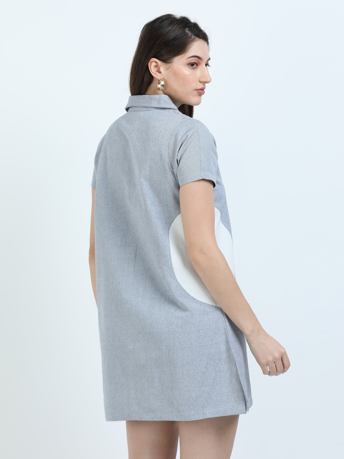 Women's rPET Paneled Dress – Light Navy