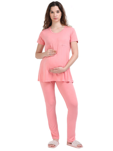 Women's Maternity Pyjama Set With Bamboo Fabric