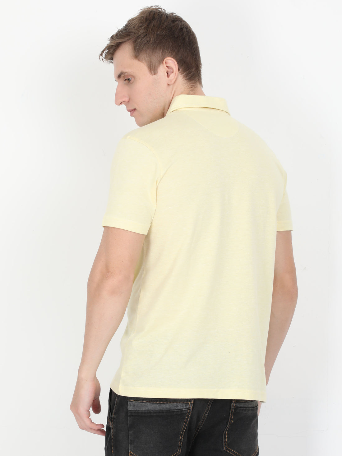 Solid Polo Tshirt for Men - Lemon
