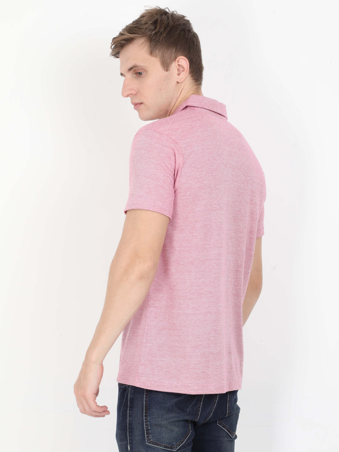 Solid Polo Tshirt for Men - Pink