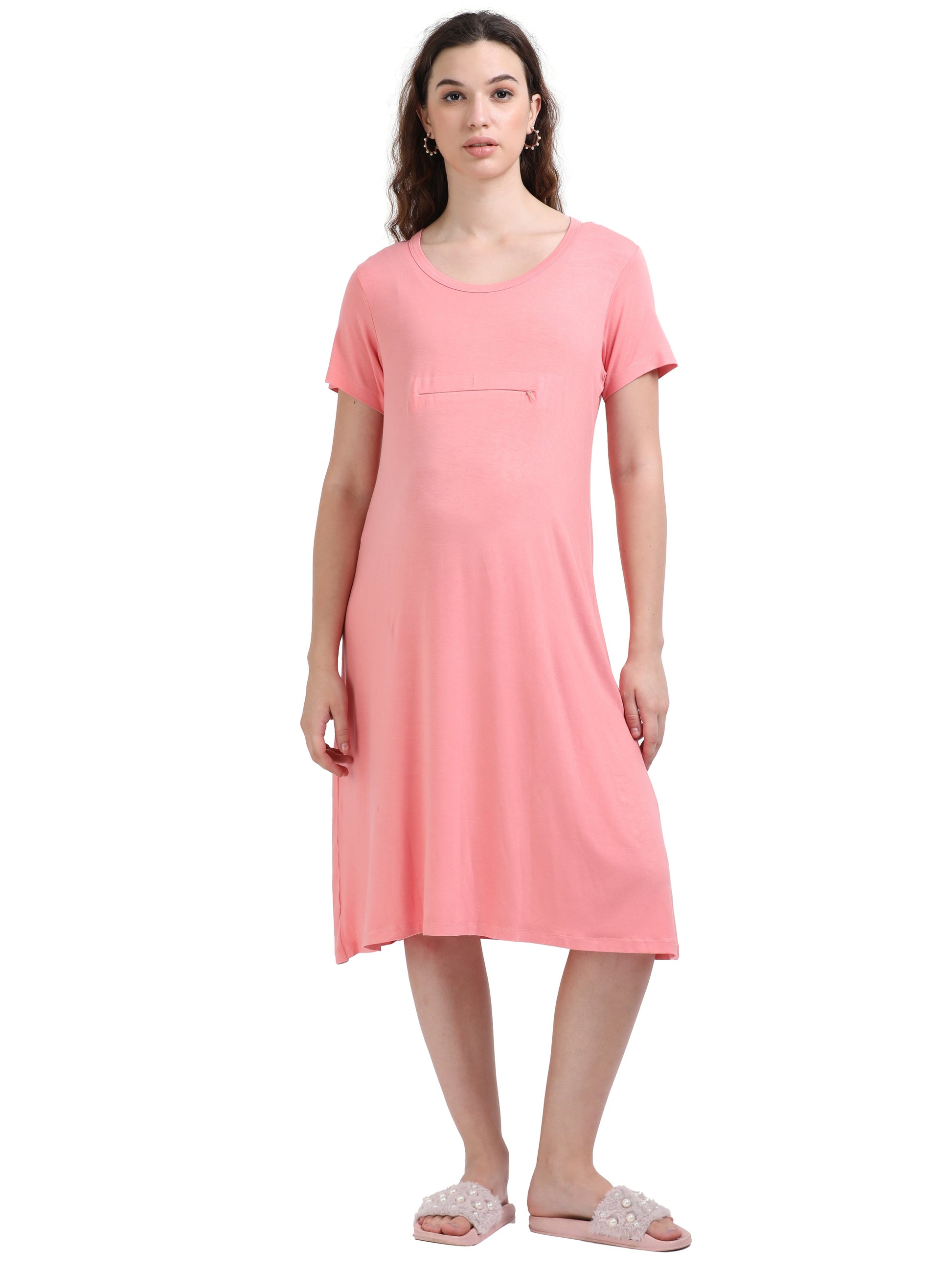 Women's Short Flared Maternity Night Dress With Bamboo Fabric Ecoline Clothing : India's 1st Fully Sustainable Clothing Brand. Women's Short Flared Maternity Night Dress With Bamboo Fabric Ecoline Clothing : India's 1st Fully Sustainable Clothing Brand.
