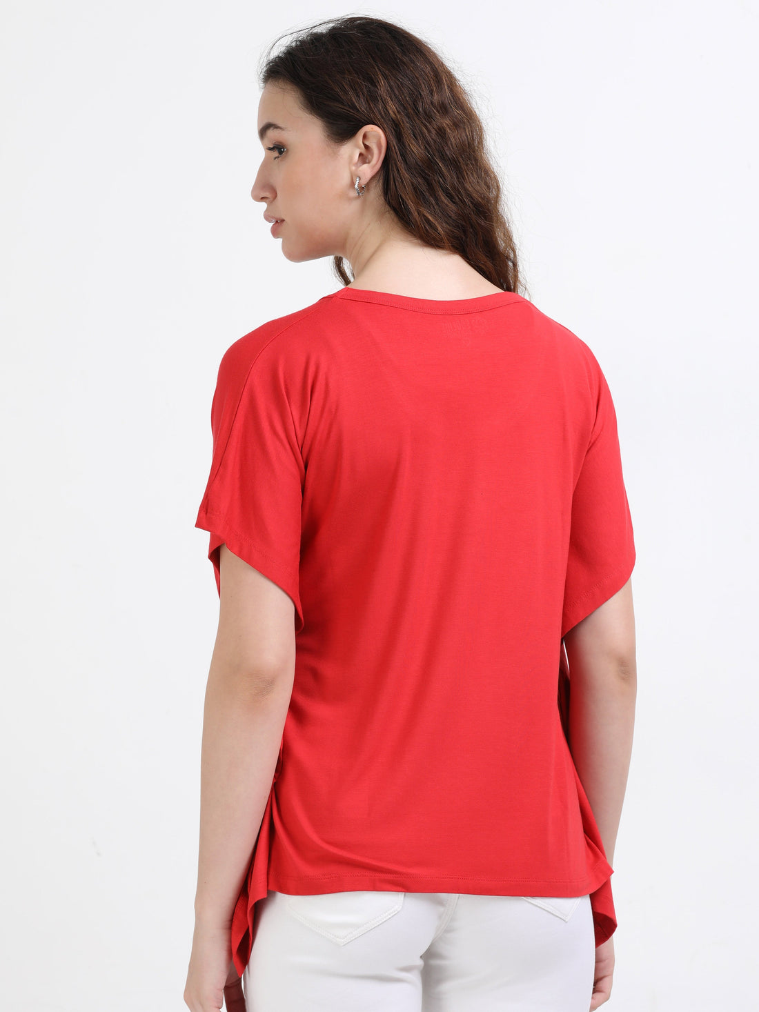 Women's Kafthan Maternity Top With Bamboo Fabric - Salsa Red