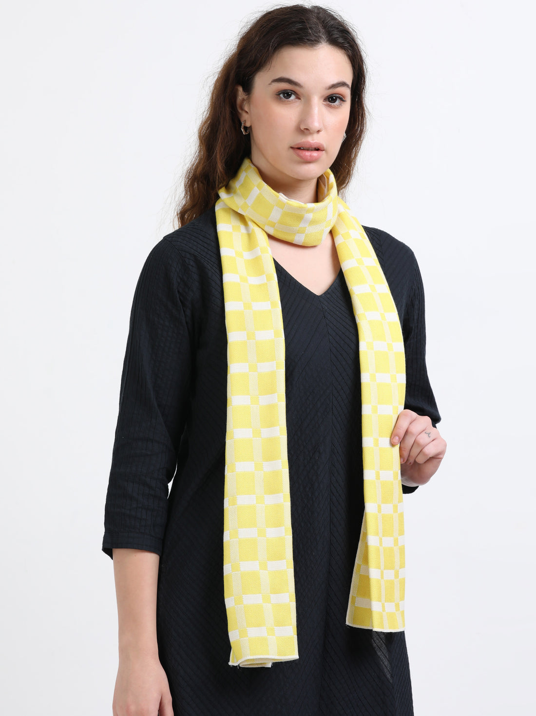 Luxurious Stole - Yellow With Semidull