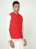 Side profile of Men’s Solid Modi Coat Arrow Red