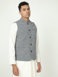 Side profile of Men’s Solid Modi Coat Black Melange