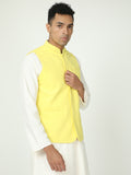 Side profile of Men’s Solid Modi Coat Sunshine Yellow