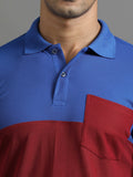 Men's rPET Horizontally Colour Blocked Polo T-Shirt