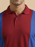 Men's rPET Vertically Colour Blocked Polo T-Shirt