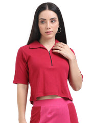Women's Recycled Cotton Fitted Knit Crop Top