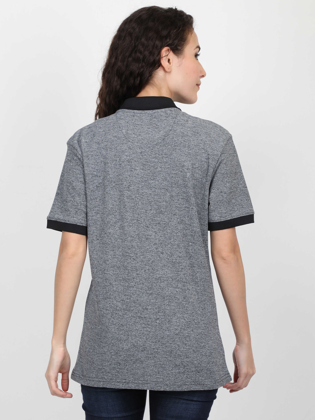 Women's rPET Sporty Polo TShirt - Dark Grey