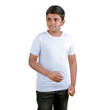 Kids rPET Round Neck T Shirt - Year 11 to 18 - White