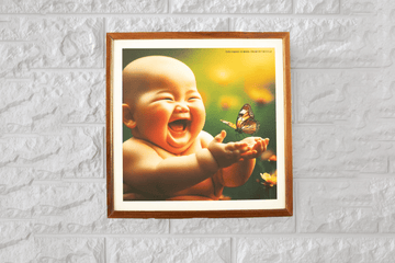 لوحة فنية لطفل مبتسم مصنوعة من قماش البولي إيثيلين تيرفثاليت