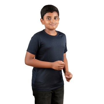 Kids rPET Round Neck T Shirt - Year 11 to 18 - Navy