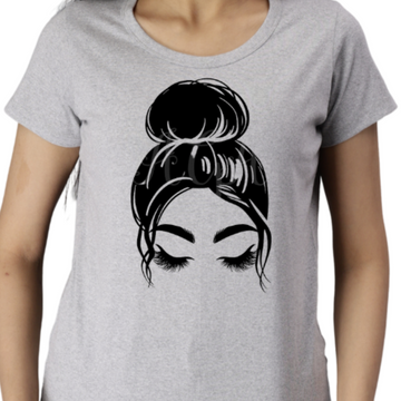 Women's Eco Round Neck TShirt with Chest Print - Girl