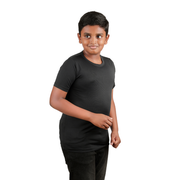Kids rPET Round Neck T Shirt - Year 11 to 18 - Black