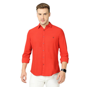 Men's rPET Casual Full Sleeve Shirt - Arrow Red