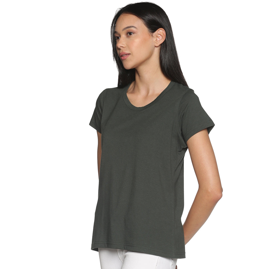Bottle Green - Women's Round Neck TShirt