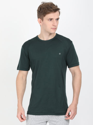 Men's rPET Stylish Gym TShirt - Bottle Green