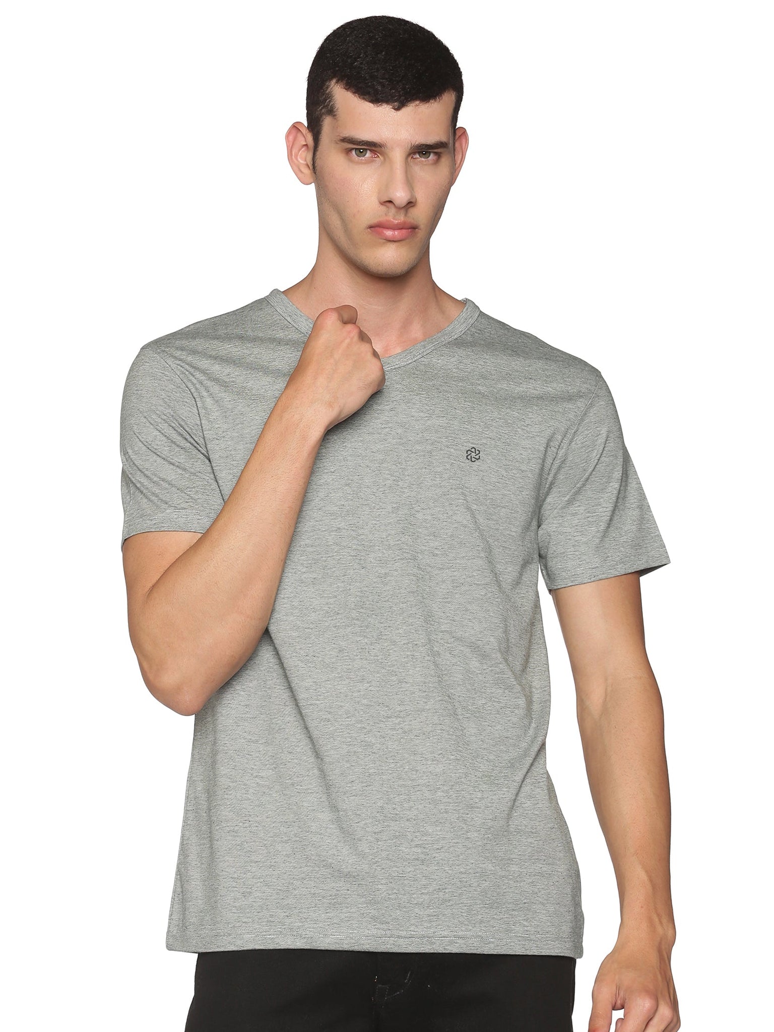 Men's rPET with Recycled Cotton V-Neck TShirt - Bottle Green