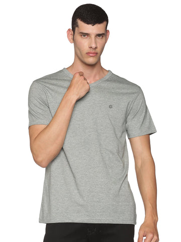 Men's rPET with Recycled Cotton V-Neck TShirt - Bottle Green