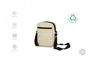 Unisex Box Wave Stripe Printed rPET Sling Bag