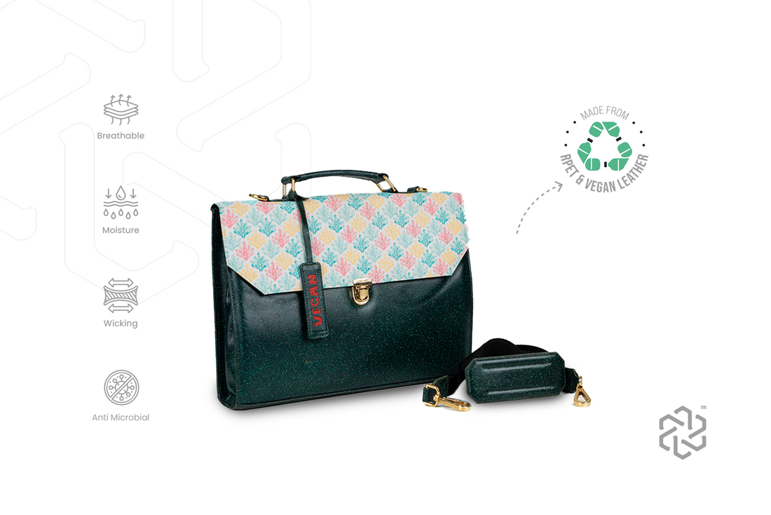 rPET with Vegan Leather based Laptop Bag - Luxe Edition
