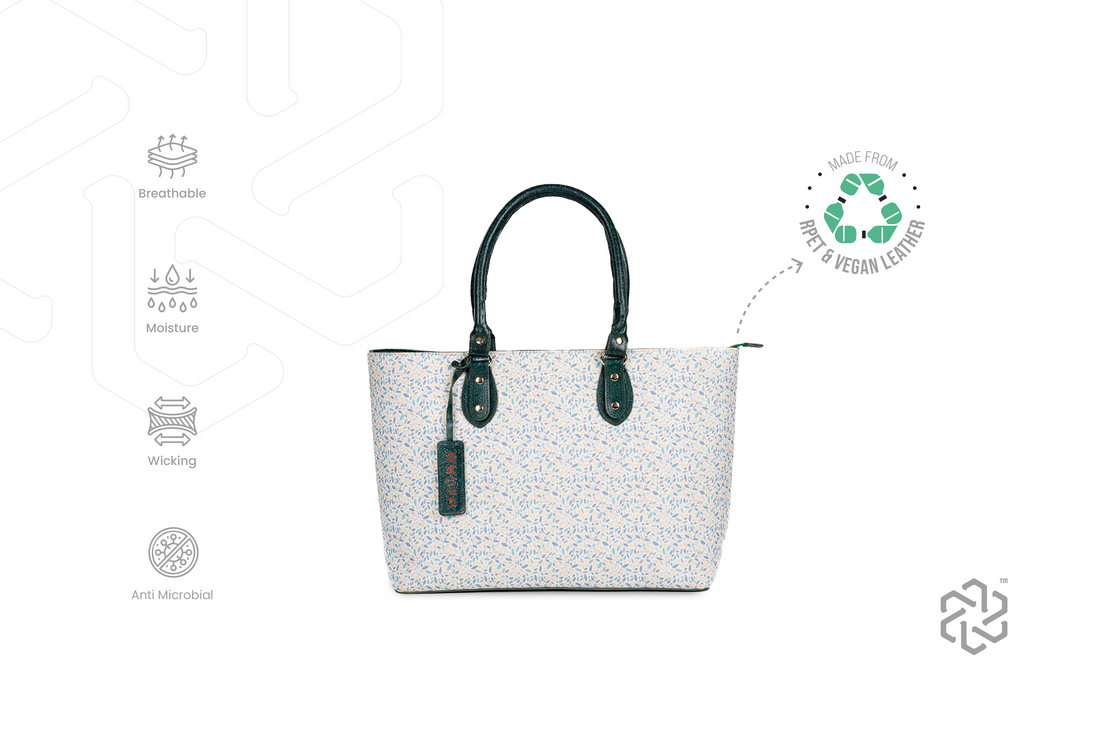 rPET with Vegan Leather based Statement Floral Office Totes - Luxe Edition