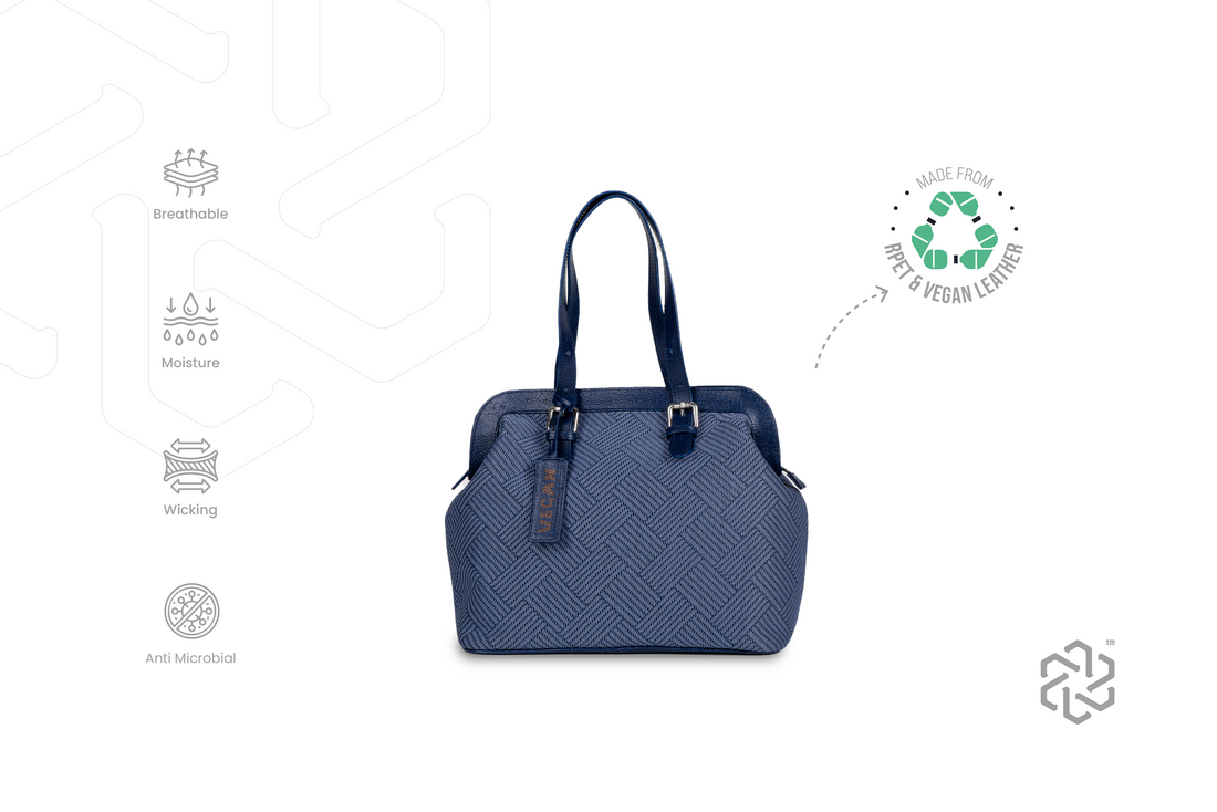 rPET with Vegan Leather based Duffle Tote Handbag - Luxe Edition