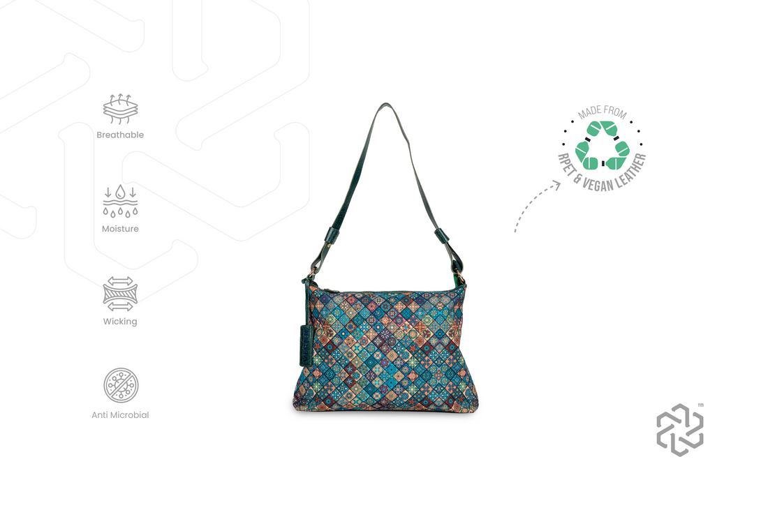 rPET with Vegan Leather based Adjustable Crossbody Sling Bag - Luxe Edition