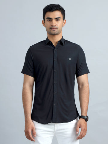 Men's rPET Casual Half Sleeve Shirts - Black