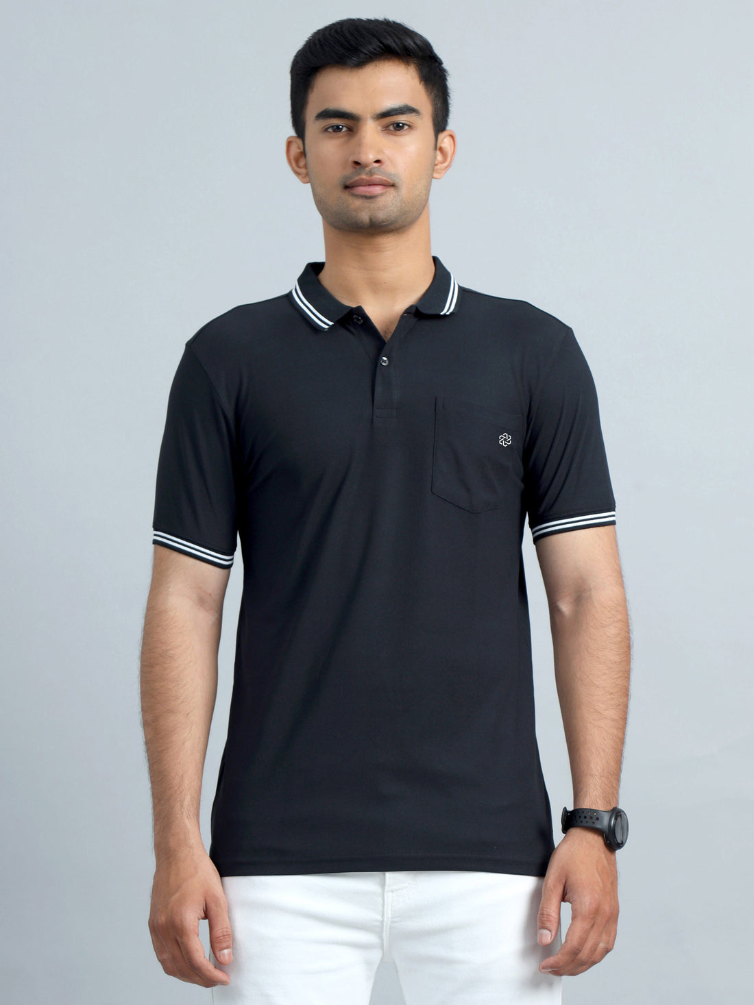 Casual Mens Polo Tshirt - Black and white