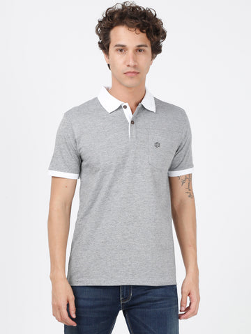 Men's Double Coloured Polo T-Shirt - Black