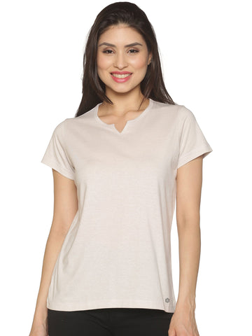 Women's rPET with Recycled Cotton Lazy Round Neck TShirt - Chandan