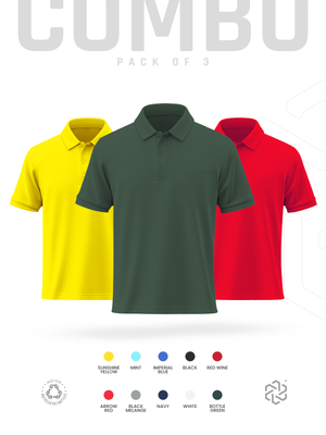 Pick Your Own Choice - Men's rPET Polo TShirt Combo Pack of 3