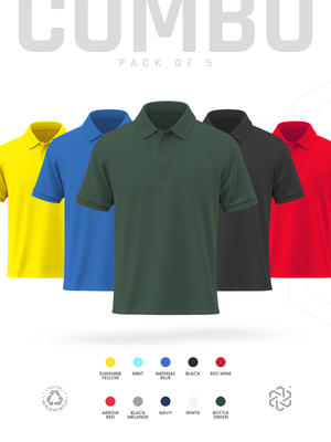 Pick Your Own Choice - Men's rPET Polo TShirt Combo Pack of 5