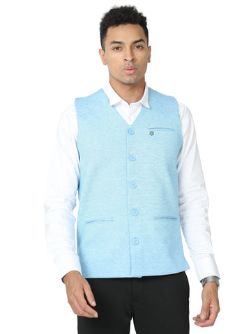 Men's Plus Size rPET SB V Neck Waistcoat's - Cyan