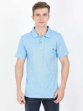Solid Polo Tshirt for Men - Cyan