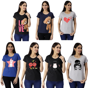 Pick Your Own Choice - Women's Trendy Cotton Round Neck TShirt Chest Print