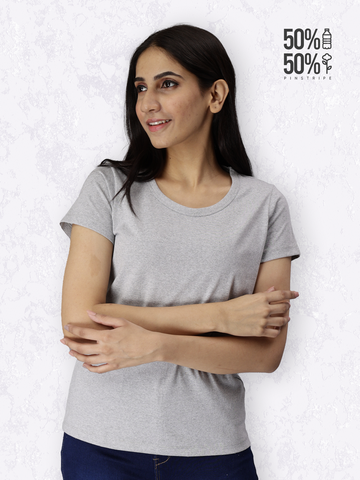 Eco Women's Round Neck TShirt - Grey