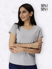 Eco Women's Round Neck TShirt - Grey