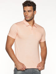 Solid Mens Polo T-Shirt - Mandarin