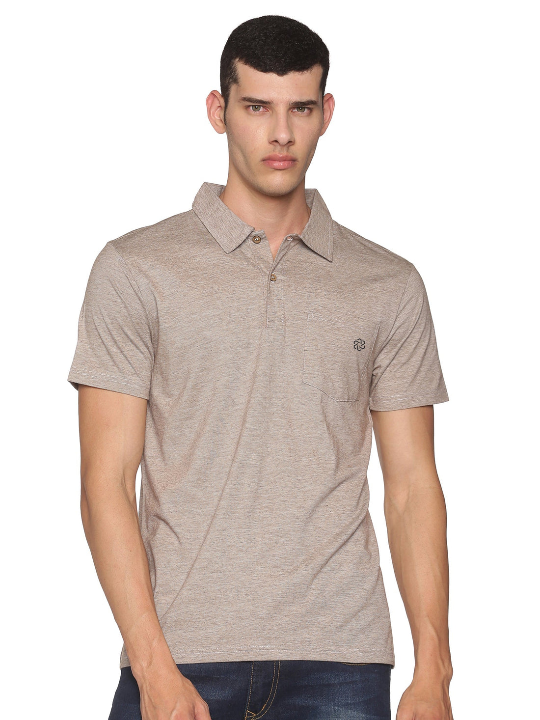 Solid Mens Polo T-Shirt - Nut Brown