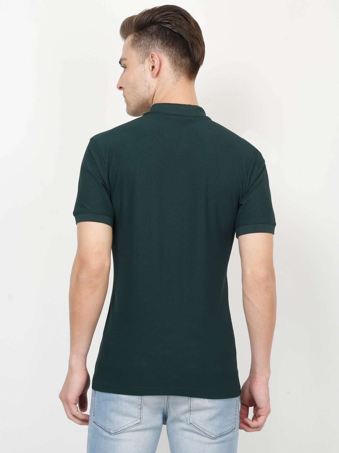 Sporty Polo T-Shirt for Men - Bottle Green